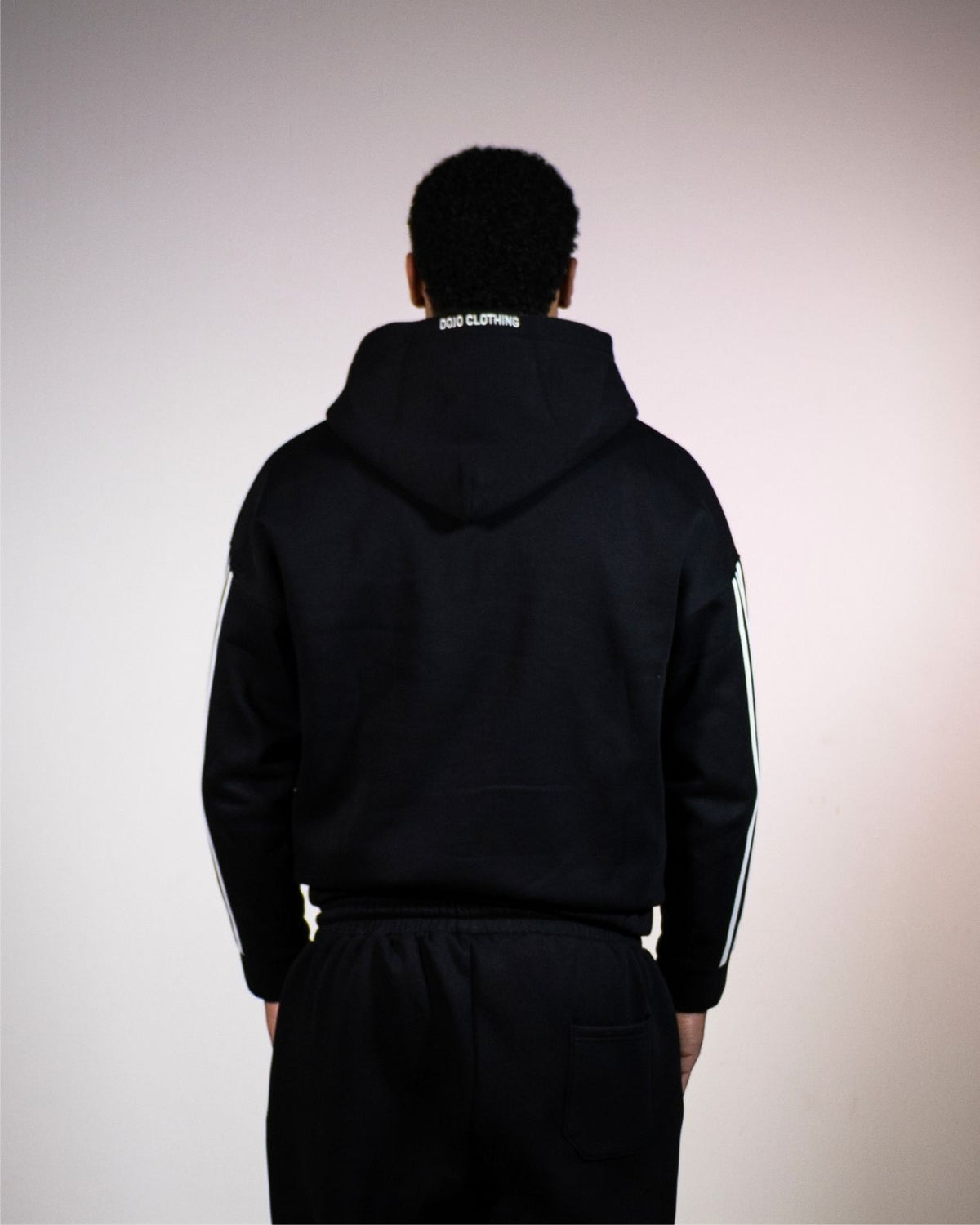 STRIPED HOODIE BLACK