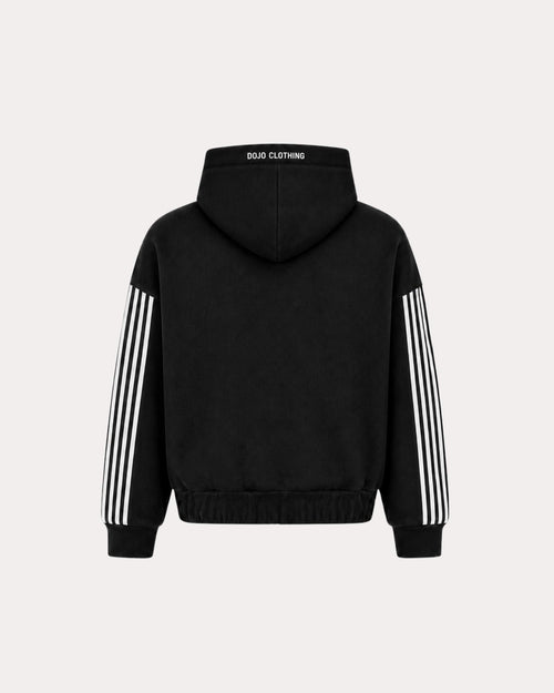 STRIPED HOODIE BLACK