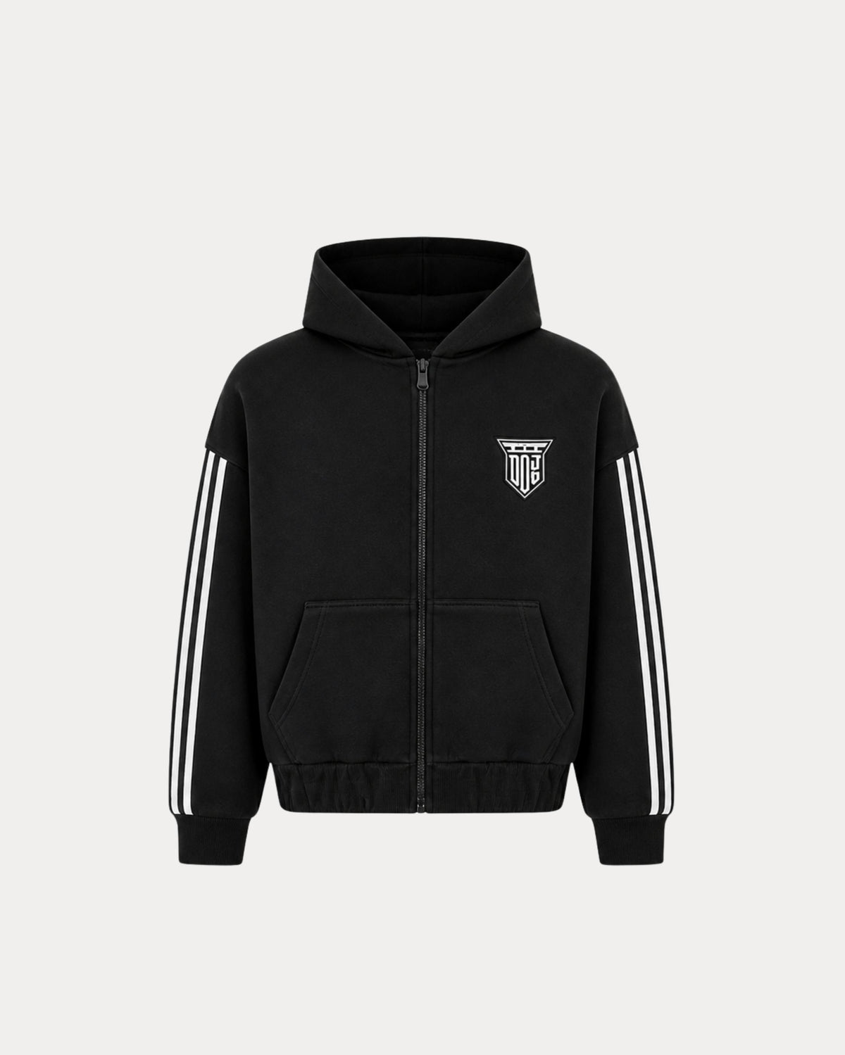 STRIPED HOODIE BLACK