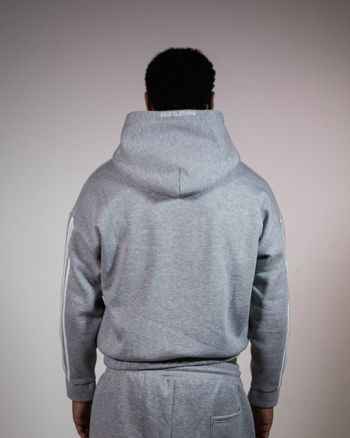STRIPED HOODIE GREY