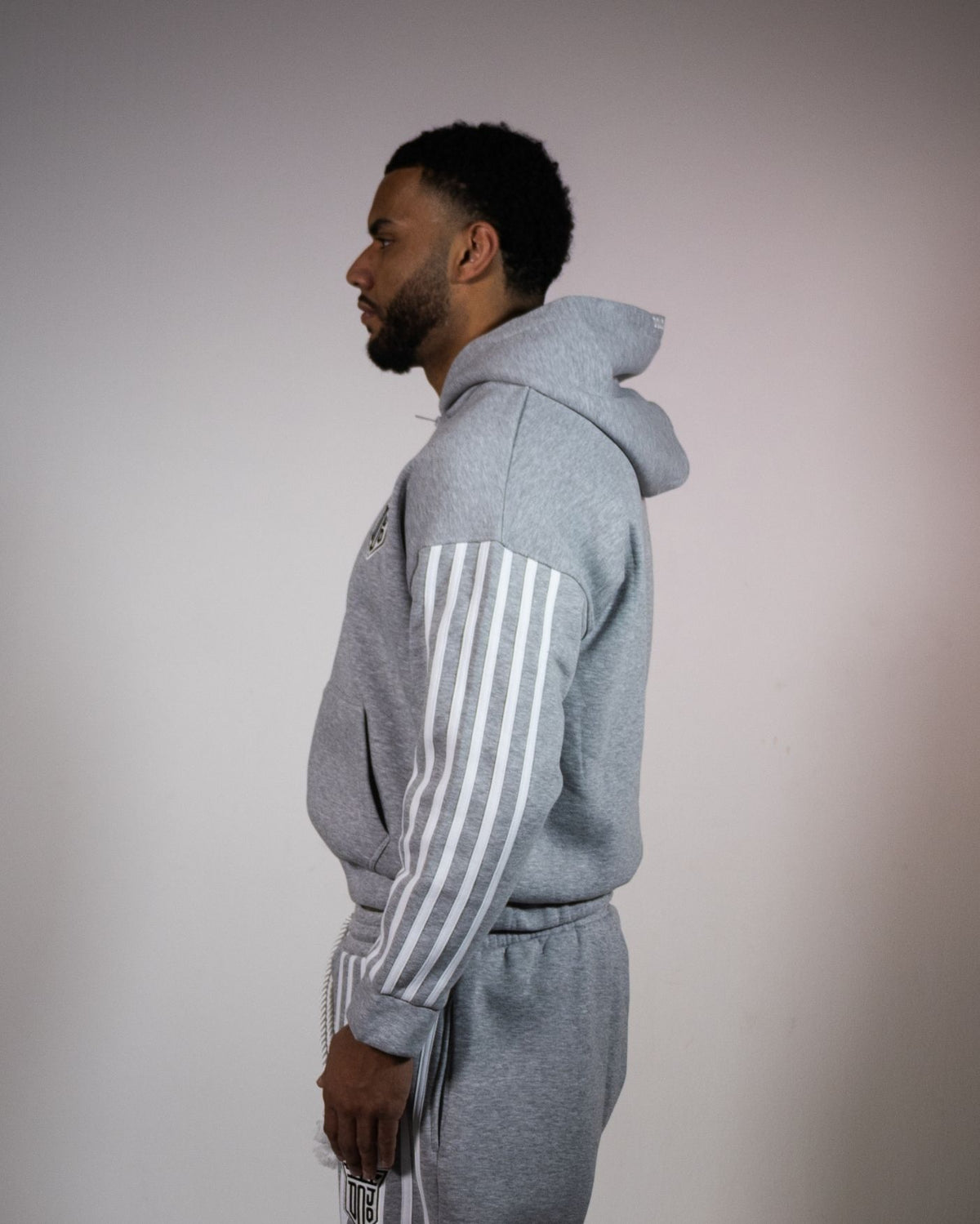 STRIPED HOODIE GREY