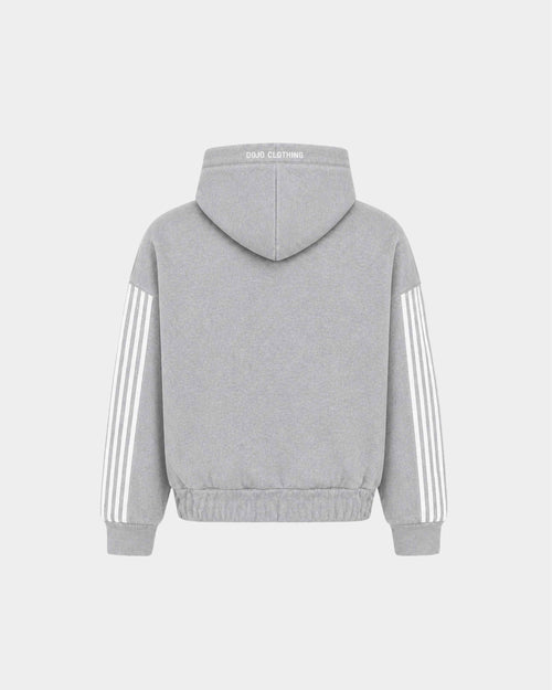 STRIPED HOODIE GREY